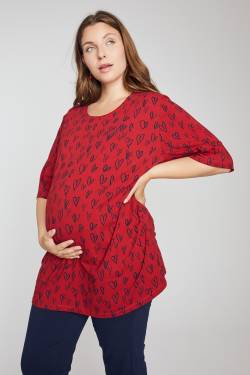 Große Größen Bellieva-T-Shirt, Damen, rot, Größe: 50/52, Baumwolle, Ulla Popken von Ulla Popken