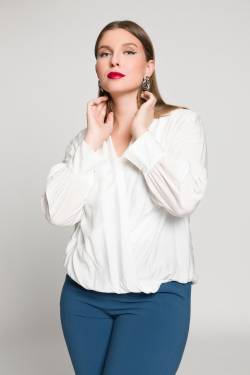 Große Größen Bluse, Damen, beige, Größe: 58/60, Viskose/Seide, Ulla Popken von Ulla Popken