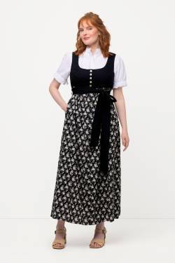 Große Größen Dirndl, Damen, blau, Größe: 42, Baumwolle/Polyester/Leinen, Ulla Popken von Ulla Popken