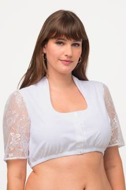 Große Größen Dirndlbluse, Damen, weiß, Größe: 42, Polyester/Baumwolle, Ulla Popken von Ulla Popken