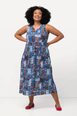 Große Größen Jerseykleid, Damen, blau, Größe: 42/44, Baumwolle, Ulla Popken von Ulla Popken