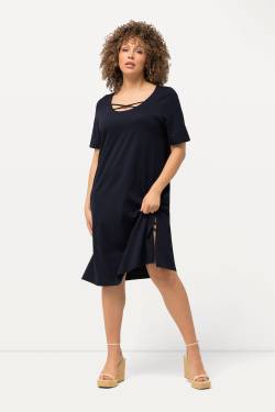 Große Größen Jerseykleid, Damen, blau, Größe: 42/44, Baumwolle, Ulla Popken von Ulla Popken