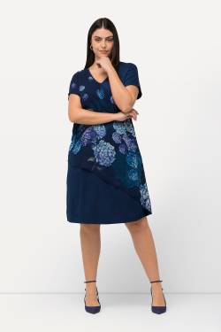 Große Größen Jerseykleid, Damen, blau, Größe: 54/56, Polyester/Viskose, Ulla Popken von Ulla Popken