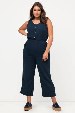 Große Größen Jumpsuit, Damen, blau, Größe: 46/48, Baumwolle, Ulla Popken von Ulla Popken