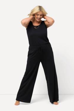 Große Größen Jumpsuit, Damen, schwarz, Größe: 50/52, Baumwolle/Synthetische Fasern, Ulla Popken von Ulla Popken