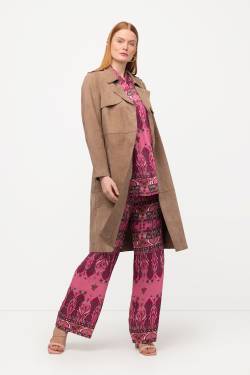 Große Größen Leder-Trenchcoat, Damen, braun, Größe: 42/44, Leder, Ulla Popken von Ulla Popken