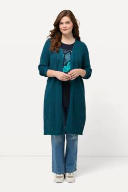 Große Größen Long-Strickjacke, Damen, blau, Größe: 54/56, Baumwolle, Ulla Popken von Ulla Popken