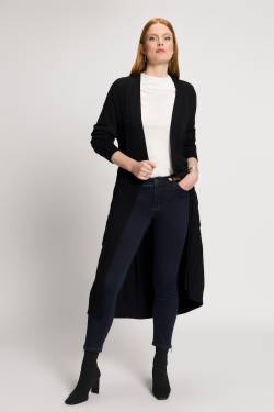 Große Größen Long-Strickjacke, Damen, schwarz, Größe: 42/44, Viskose/Synthetische Fasern, Ulla Popken von Ulla Popken