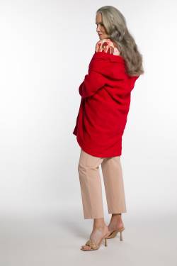 Große Größen Mantel, Damen, rot, Größe: 56, Polyester/Viskose/Wolle, Ulla Popken von Ulla Popken