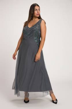 Große Größen Maxikleid, Damen, grau, Größe: 44, Polyester, Ulla Popken von Ulla Popken