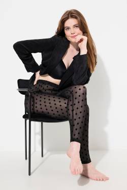 Große Größen Mesh-Leggings, Damen, schwarz, Größe: 54/56, Polyester/Elasthan, Ulla Popken von Ulla Popken