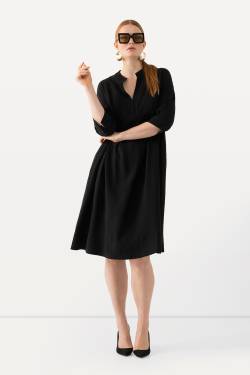 Große Größen Midikleid, Damen, schwarz, Größe: 42/44, Viskose/Polyester, Ulla Popken von Ulla Popken