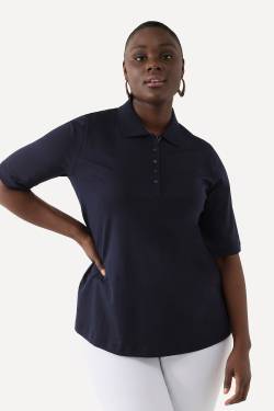 Große Größen Poloshirt, Damen, blau, Größe: 42/44, Baumwolle, Ulla Popken von Ulla Popken