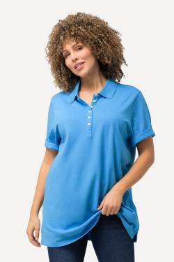 Große Größen Poloshirt, Damen, blau, Größe: 46/48, Baumwolle, Ulla Popken von Ulla Popken