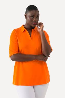 Große Größen Poloshirt, Damen, orange, Größe: 46/48, Baumwolle, Ulla Popken von Ulla Popken