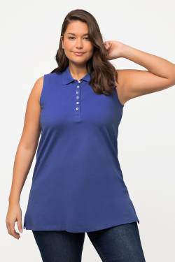 Große Größen Polotop, Damen, blau, Größe: 46/48, Baumwolle, Ulla Popken von Ulla Popken