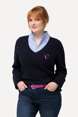 Große Größen Pullover, Damen, blau, Größe: 42/44, Baumwolle/Synthetische Fasern, Ulla Popken von Ulla Popken