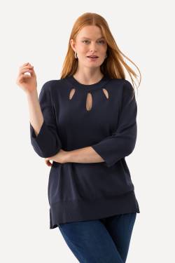 Große Größen Pullover, Damen, blau, Größe: 46/48, Viskose/Synthetische Fasern, Ulla Popken von Ulla Popken