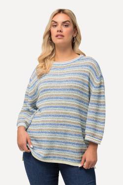 Große Größen Pullover, Damen, blau, Größe: 50/52, Baumwolle/Synthetische Fasern, Ulla Popken von Ulla Popken