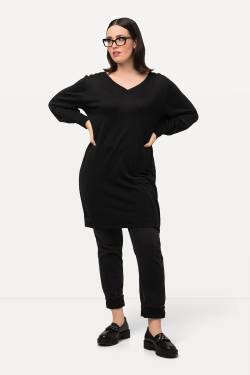 Große Größen Pullover, Damen, schwarz, Größe: 46/48, Baumwolle/Viskose/Metallische Fasern, Ulla Popken von Ulla Popken