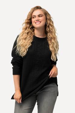 Große Größen Pullover, Damen, schwarz, Größe: 54/56, Synthetische Fasern/Polyester, Ulla Popken von Ulla Popken