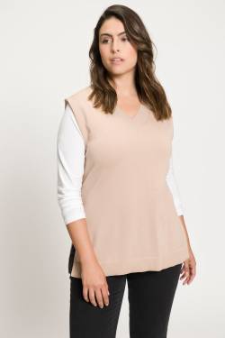 Große Größen Pullunder, Damen, beige, Größe: 46/48, Viskose/Polyester, Ulla Popken von Ulla Popken