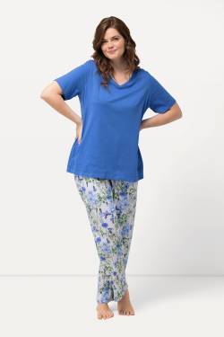 Große Größen Pyjama, Damen, blau, Größe: 46/48, Baumwolle, Ulla Popken von Ulla Popken