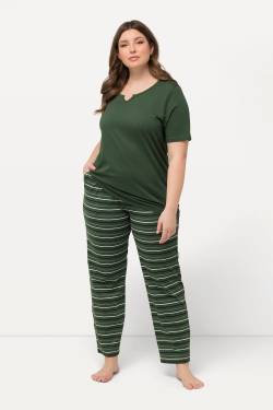 Große Größen Pyjama, Damen, grün, Größe: 46/48, Baumwolle, Ulla Popken von Ulla Popken