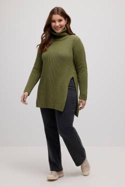 Große Größen Rollkragen-Pullover, Damen, grün, Größe: 46/48, Baumwolle, Ulla Popken von Ulla Popken