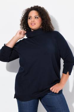 Große Größen Rollkragenpullover, Damen, blau, Größe: 46/48, Viskose/Polyester/Synthetische Fasern, Ulla Popken von Ulla Popken