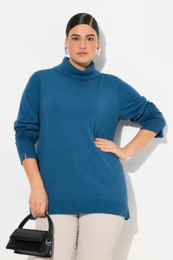 Große Größen Rollkragenpullover, Damen, blau, Größe: 46/48, Viskose/Polyester/Synthetische Fasern, Ulla Popken von Ulla Popken