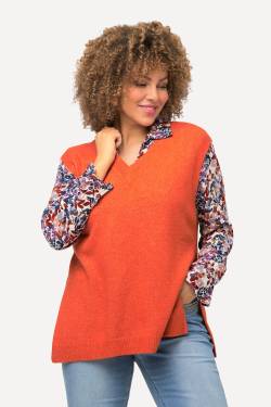 Große Größen Strick-Pullunder, Damen, orange, Größe: 50/52, Synthetische Fasern/Polyester, Ulla Popken von Ulla Popken