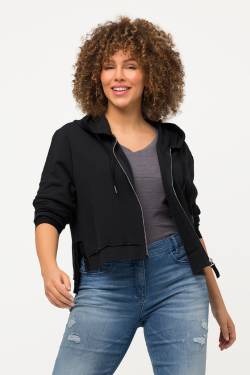 Große Größen Sweatjacke, Damen, schwarz, Größe: 46/48, Baumwolle, Ulla Popken von Ulla Popken