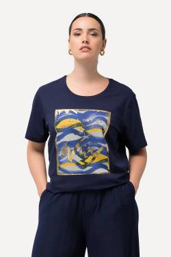 Große Größen T-Shirt, Damen, blau, Größe: 46/48, Baumwolle, Ulla Popken von Ulla Popken