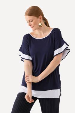 Große Größen T-Shirt, Damen, blau, Größe: 46/48, Viskose, Ulla Popken von Ulla Popken