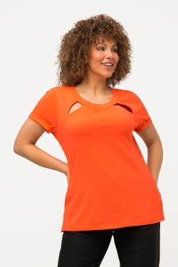 Große Größen T-Shirt, Damen, orange, Größe: 50/52, Baumwolle, Ulla Popken von Ulla Popken