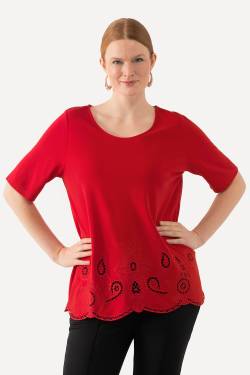 Große Größen T-Shirt, Damen, rot, Größe: 42/44, Viskose/Synthetische Fasern, Ulla Popken von Ulla Popken