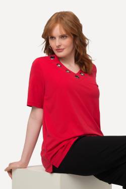 Große Größen T-Shirt, Damen, rot, Größe: 42/44, Viskose/Synthetische Fasern/Elasthan, Ulla Popken von Ulla Popken