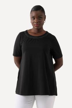 Große Größen T-Shirt, Damen, schwarz, Größe: 46/48, Polyester/Baumwolle/Synthetische Fasern, Ulla Popken von Ulla Popken
