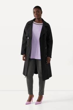 Große Größen Trenchcoat, Damen, schwarz, Größe: 42/44, Polyester/Baumwolle/Synthetische Fasern, Ulla Popken von Ulla Popken