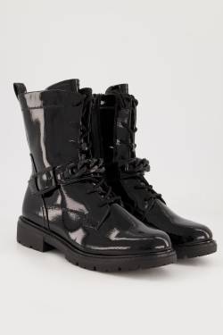 Lack-Stiefeletten, Damen, schwarz, Größe: 38, Polyester/Synthetische Fasern, Ulla Popken von Ulla Popken