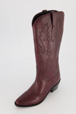 Leder-Cowboystiefel, Damen, rot, Größe: 42, Polyester/Leder, Ulla Popken von Ulla Popken