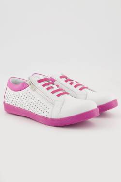 Leder-Sneaker, Damen, rosa, Größe: 39, Leder, Ulla Popken von Ulla Popken