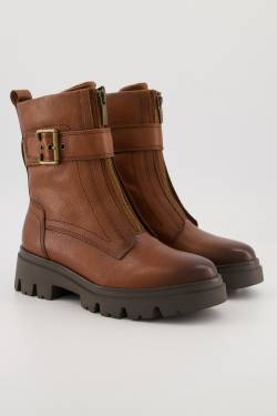 Leder-Stiefeletten, Damen, braun, Größe: 37, Polyester/Leder, Ulla Popken von Ulla Popken