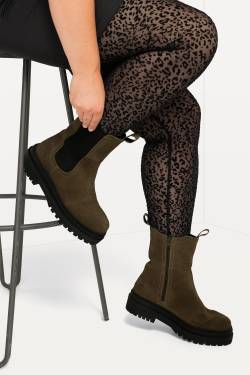 Lederboots, Damen, grau, Größe: 38, Leder/Synthetische Fasern, Ulla Popken von Ulla Popken