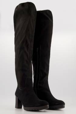 Overknee-Stiefel, Damen, schwarz, Größe: 39, Leder/Synthetische Fasern, Ulla Popken von Ulla Popken