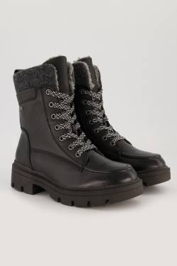 Schnür-Boots, Damen, schwarz, Größe: 37, Polyester/Synthetische Fasern/Sonstige, Ulla Popken von Ulla Popken