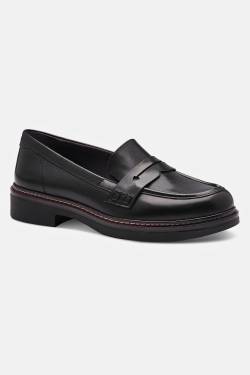 Tamaris Leder-Loafer, Damen, schwarz, Größe: 38, Leder/Synthetische Fasern, Ulla Popken von Ulla Popken