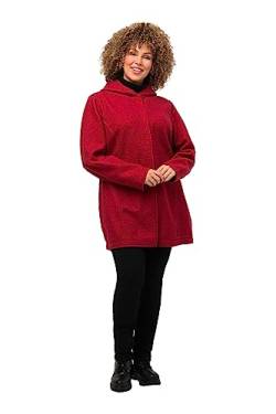 Ulla Popken Damen Curly Wool mit Kapuze Jacke, Rot, 62-64 Große Größen EU von Ulla Popken