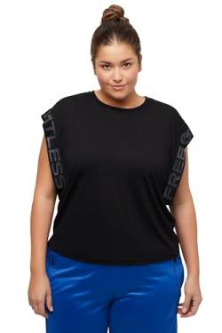 Ulla Popken Damen Flügel-shirt, Cropped T Shirts, Schwarz, 50-52 EU von Ulla Popken